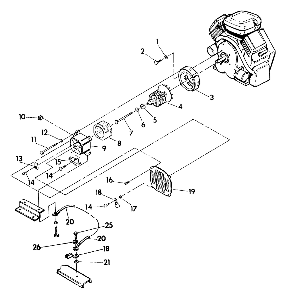 Generator Stator Diagram and Parts List for 9163-1-4W113C  Briggs and Stratton Generator